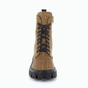 Bottines rangers camel imprimé guépard