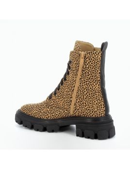 Bottines rangers camel imprimé guépard