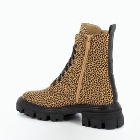 Bottines rangers camel imprimé guépard