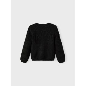 Pull en maille noir fille