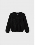 Pull en maille noir fille