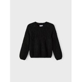 Pull en maille noir fille