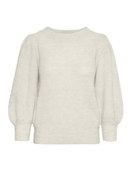 Pull col rond manches bouffantes