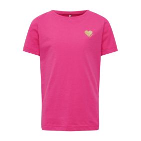 Tee-shirt fille avec coeur doré