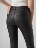 PANTALON FEMME SIMILI ENDUIT SKINNY NOIR