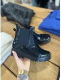 Bottines noires vernies