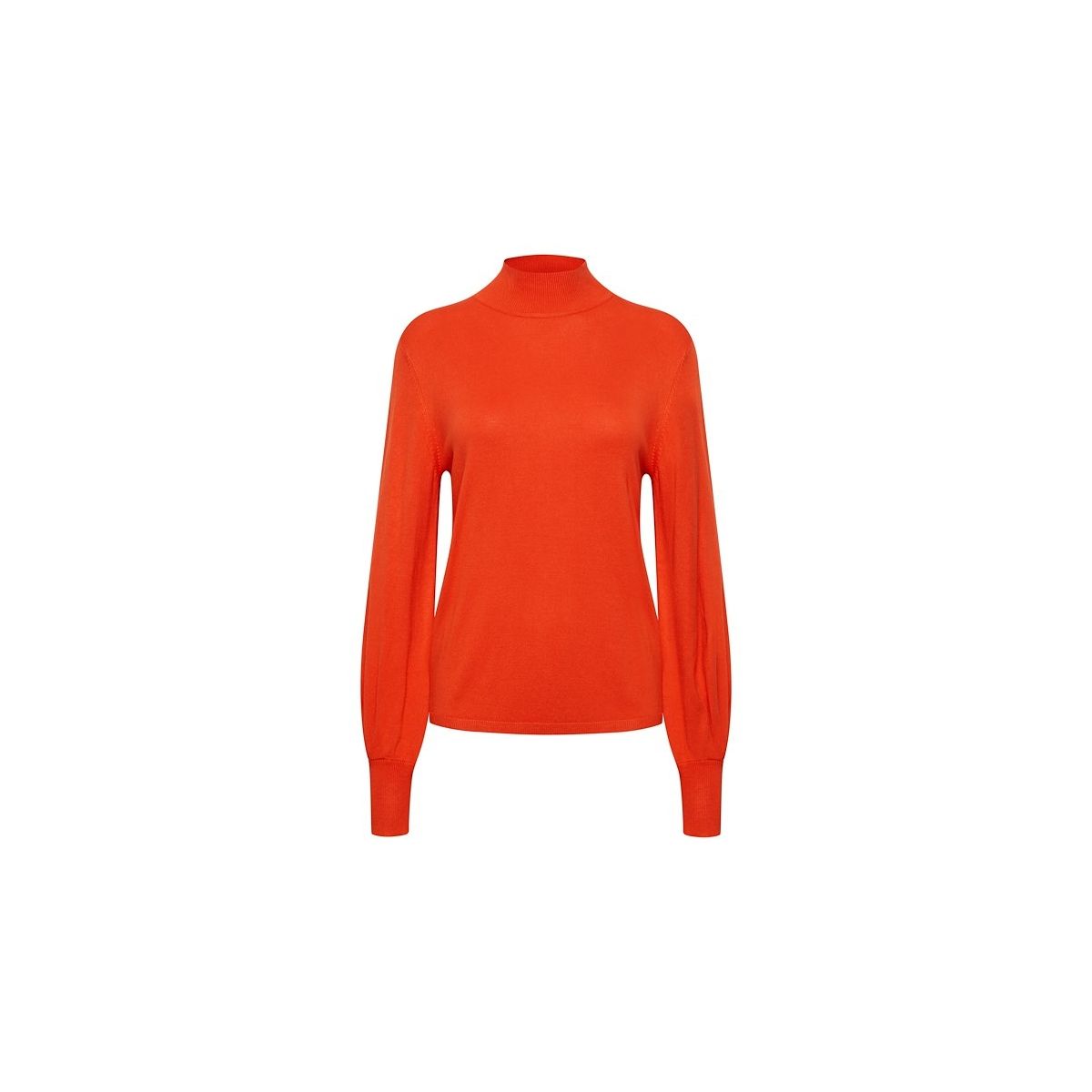 Pull en maille orange col cheminé