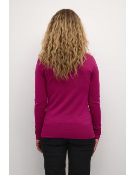 Pull col roulé fushia