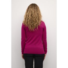 Pull col roulé fushia