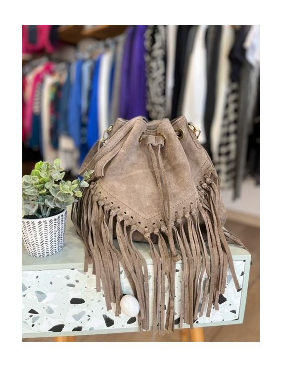 Sac cuir avec franges