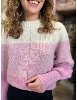 Pull en maille trois couleurs