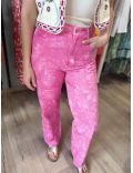 Pantalon effet tie and dye rose