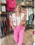 Pantalon effet tie and dye rose