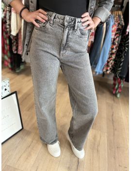 Jeans gris coupe wide legs