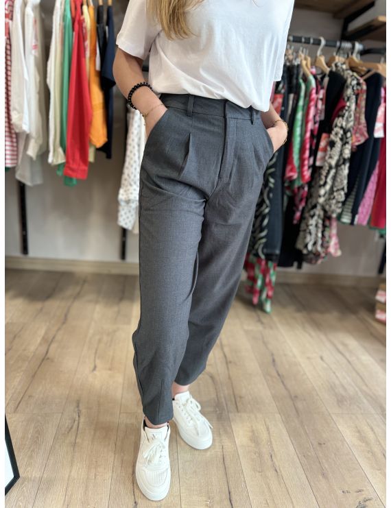 Pantalon cropped gris