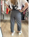 Pantalon cropped gris