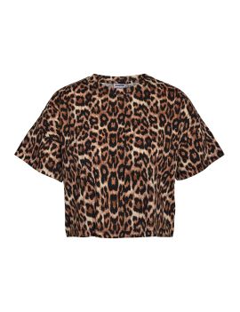 Tee-shirt crop léopard