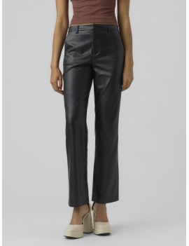 Pantalon droit en simili cuir