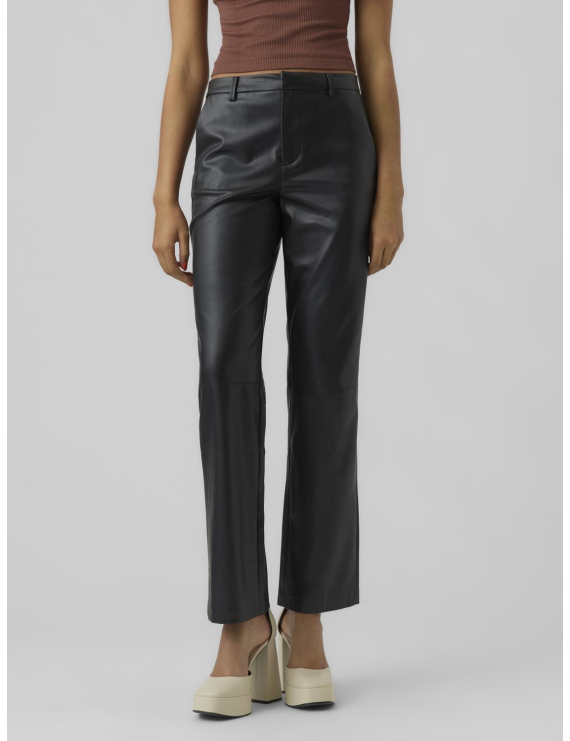 Pantalon droit en simili cuir