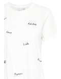 Tee-shirt blanc avec inscription brodée