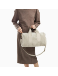 Sac de week-end beige clair en velours