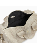 Sac de week-end beige clair en velours