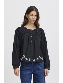 Chemise col rond avec broderies