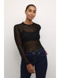 Top en tulle avec imprimé pois