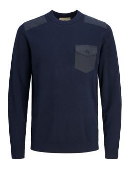 Pull en maille bleu marine