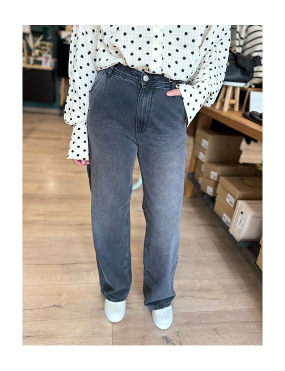 Jeans gris wide legs