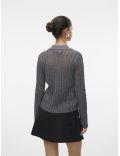 Cardigan en maille avec fibres metalliques