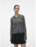 Cardigan en maille avec fibres metalliques