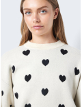 Pull en maille imprimé coeur