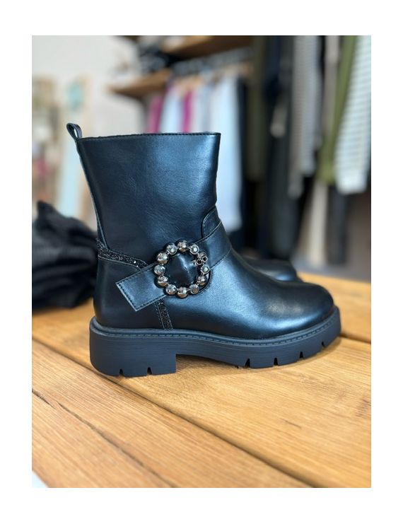 Boots noir avec boucle argentée