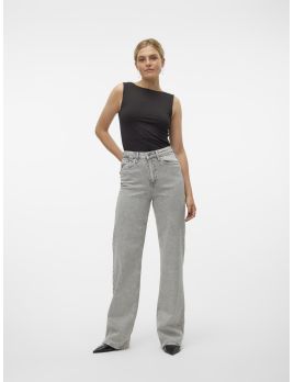 Jeans gris coupe wide legs