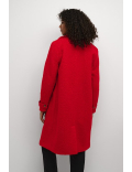 Long manteau rouge à bouclette