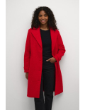 Long manteau rouge à bouclette