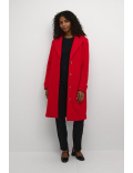 Long manteau rouge à bouclette