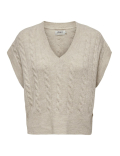 Pull en maille beige sans manches