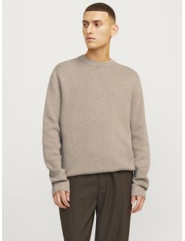 Pull en maille beige homme