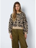 Pull en maille imprimée leopard