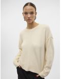 Pull en maille beige