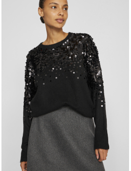 Pull noir à sequins