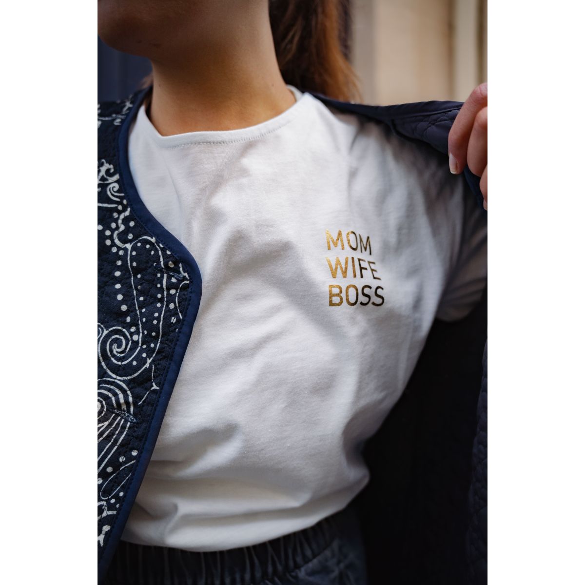 Tee-shirt à message Mom Wife Boss