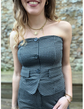 Gilet bustier à carreaux