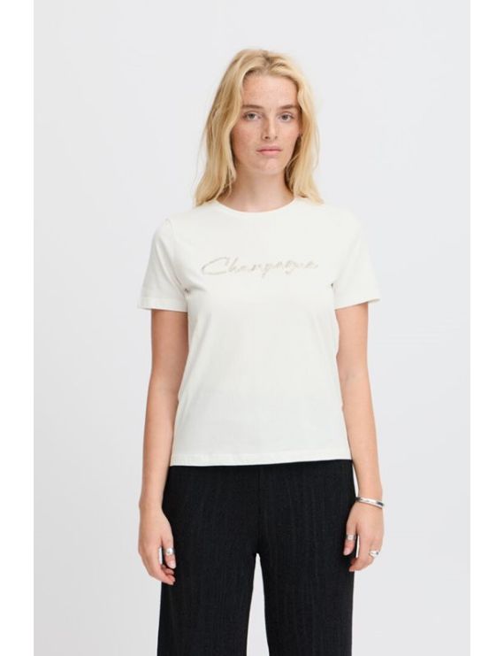 Tee-shirt blanc inscription Champagne