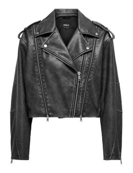 Veste en simili cuir noir