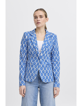 Blazer imprimé ikat bleu