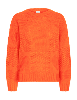 Pull en maille ajourée orange