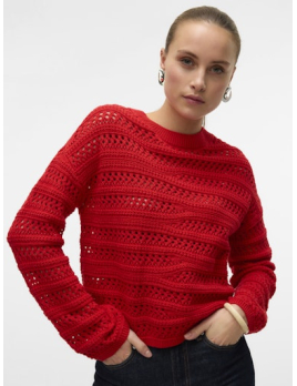 Pull tricoté rouge